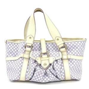 Celine handbag Macadam canvas leather purple off white